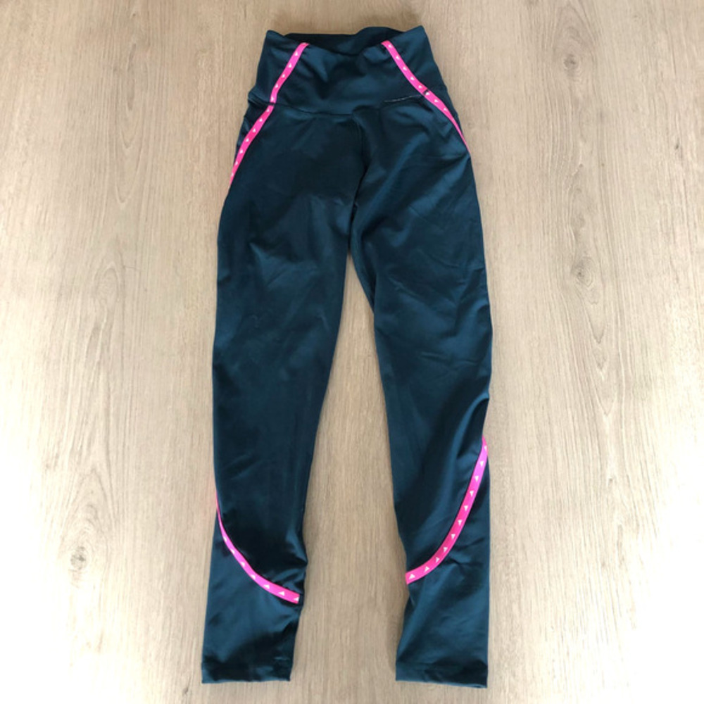NEW $65 Adidas Primegreen Aeroready 7/8 Tights XS‎ Teal Pink High Rise
